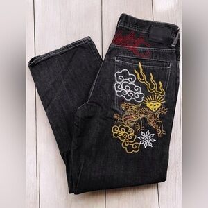 VTG Y2k Ecko Unltd Embroidered Dragon Skater Grunge Baggy Straight Leg 32W X42L